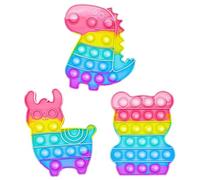 DKDDSSS 3PCS Fidget Toy, Bubble Fidget Toys, Push and Pop Bubble, Jouets Sensoriels à Presser, Dinosaure Alpaga Ours, Cadeau d'anniversaire Cadeaux de Fête pour Enfants et Adulte