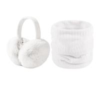 DKDDSSS Cache Oreilles Femme, Cache-Oreilles d'Hiver pour Femme, Couvre-Oreilles en Peluche Douce, Réglable et Pliable, Blanc, pour l'Extérieur
