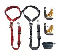 DKDDSSS Ceinture de Sécurité et Harnais Voiture pour Chien et Chat - 2 Pièces - Attache Universelle