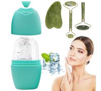 DKDDSSS Gua Sha Visage Corps, Kits de Massage Jade Roller et Gua Sha Ice Roller Visage, Outil de Massage Facial Gua Sha, Rouleau Massage Visage, Pierre Gua Sha pour le Visage Anti-âge Anti-rides