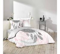 dkdo Housse de Couette - 200 x 200 cm + taies - Namaste, Attrape-rêves - Gris