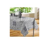 dkdo Nappe - Toile cirée - Rectangle - 140 x 240 cm - Persane, mosaïque - Gris