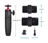 DKE&YMQ Caméra de Sport Gimbal trépied Mobile Bureau en Direct Stand Mini prolongé Selfie Stick pour Gopro12 11
