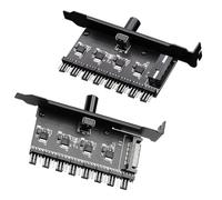 DKE&YMQ Hub De Ventilateur De Châssis PCI Gouverneur Infiniment Variable 8 Canaux Contrôle De La Vitesse De Refroidissement pour CPU Bracket 12V Fan