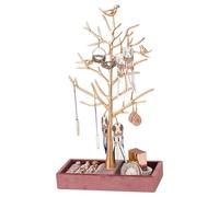 DKEROSS Porte Bijoux Presentoir Arbres, Range Bijoux Femme Arbre, Présentoir à Boucle d'Oreilles avec Plateau, Présentoir Bijoux Arbre pour Boucles d'Oreilles, Colliers, Bracelets, Bagues (Or)