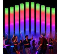 DkevEu Lot de 20 bâtons lumineux LED en mousse, bâtons lumineux avec 3 modes de clignotement de couleur, 8 à 10 heures pour mariage, anniversaire, concert, fête lumineuse, Halloween, Noël