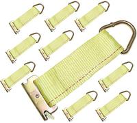 DKG-066 - Lot de 10 Attaches de Corde de Rail E de 5,1 x 15,2 cm - 725,7 kg WLL - Anneau en Acier Robuste et raccord à Ressort E-Track - Idéal pour arrimage de Charge
