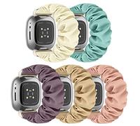 DKGKOO Bracelet de montre chouchou pour femme compatible avec Versa 4/Versa 3/Sense/Sense 2 - Bracelet de rechange élastique doux et extensible, Large Size, Pas de gemme