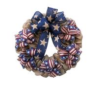 Dkh357 Magnifique couronne de fête de l'indépendance à suspendre pour la maison ou la porte d'entrée Doré 40 x 40 cm