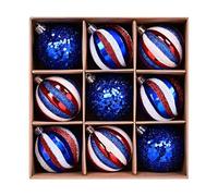 Dkh449 Décoration de fête nationale plaquée rouge blanc et bleu (B, 24 x 24 x 8 cm)