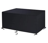DKHLYB Housse Salon de Jardin 420D Oxford Tissu Housse de Protection pour Mobilier Housse de Table de Jardin Imperméable Bâche de Protection avec Corde et Boucle Verrouillage Noir 280x130x90cm