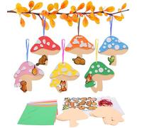 DKINY 12 Kits DIY Champignons Animaux avec Autocollant en EVA - Loisir Créatif Fête pour Enfants Activité Manuelle Automne Halloween Jeux Groupe Classe Déco Suspendu