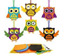 DKINY 12 Kits DIY Hiboux en EVA avec Autocollant - Loisir Créatif pour Enfants - Activité Manuelle Automne Halloween pour Enfant Fêtes Activite Groupe Déco Suspendu