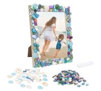 DKINY Bricolage Cadre Photo Sirène à la Mer avec Ornements Coquillages et Queue à Paillettes pour Enfant Filles Loisir Créatif Activité Fête Été Cadeau Anniversaire