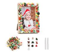 DKINY Cadre Photo Noël avec Ornements Coquillages, Arbre, Père Noel, Élans, Cloches pour Enfant - Loisir Créatif, Activité Fête Hiver, Cadeau