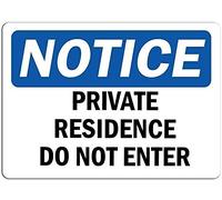 DKISEE Plaque en métal « Private Residence Do Not Enter Warning Traffic Notice Road Safety Street » - 20,3 x 30,5 cm