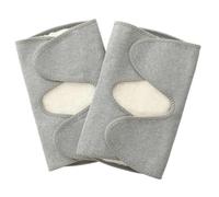 DKJAHSEK 2 pièces Hiver Sports de Plein air Chaud allongé genouillères Protecteur élastique Laine Thermique en Peluche genouillère(Light Grey,L)