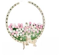 DKJAHSEK Arbre A Empreinte Table de Connexion avec Arbre en Fleurs de Cerisier, Livre de Signature créatif for Mariage, boîte à Messages, Cadre à Empreintes digitales(with Wooden Box)