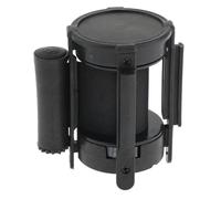 DKJAHSEK Barrière de file d'attente rétractable à ceinture 2 m, poteau barrière corde for, ruban pour file d'attente, magasin, stade(Black)