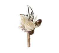 DKJAHSEK Boutonniere Mariage Bouquet De Fleurs Séchées, Boutonnières for Corsage Mariage, Décoration Costume for Homme(Color 01)