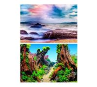 DKJAHSEK Fond D Aquarium Décoration d'aquarium, Peinture de Fond, Paysage d'aquarium, océan, Plantes Marines, Toile de Fond(Color6,30x50cm)
