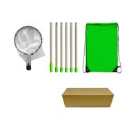 DKJAHSEK Fruit Picker Pole with Storage Bag Stainless Steel Fruits Tool Tree for Apples Mango Lemon Orange pour Randonnée Ville Neige(2.4M)