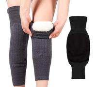 DKJAHSEK Genouillères d'hiver Chaudes for Hommes et Femmes, 1 Paire, Protection en Laine Double épaisseur, Plus Velours, Contre Le Vent Froid(T11,60-73kg for L)