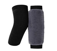 DKJAHSEK Genouillères Thermiques moelleuses, jambières, Coussinets en Peluche for l'hiver, for Le Ski, Cyclisme, la Course à Pied pour la Danse, Le Yoga, Les Sports de(Black M)