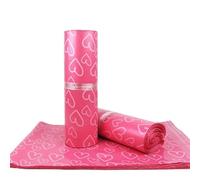 DKJAHSEK Grands Sacs de courrier à Motif cœur Rose givré, Sac adhésif Auto-scellant, enveloppe en matériau Mat, Postal 50 pièces/lot(Pink,25x35cm)