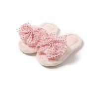 DKJAHSEK Hiver femmes pantoufle talon plate-forme fourrure douce chaud intérieur dame bout ouvert moelleux maison pantoufles(Pink-3,38-39)
