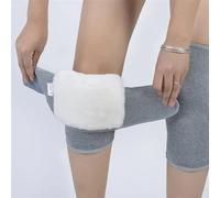 DKJAHSEK Hommes Femmes Hiver Peau de Mouton Laine Thermique Genou articulations chauffes Coussinets Flexibles Protecteur épais Couleur Unie Chaleur(A Grey,XL)