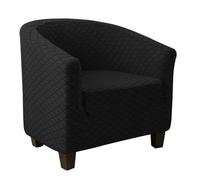 DKJAHSEK Jacquard Stretch Club Chair Cover Solid Color Plaid Single Sofa Slipcover Tub for Study Bar Counter(A6 Tub Chair Cover)