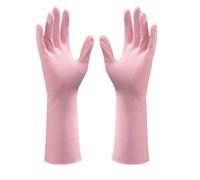 DKJAHSEK Lot de 3 paires gants ménage réutilisables, cuisine avec design anti-perforation et long poignet élastique pour le ménage, le nettoyage et la lessive(M)