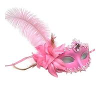 DKJAHSEK Masque de fête en dentelle et plumes, masque for les yeux, mascarade, Halloween, boîte nuit pour Cocktail Cosplay Soirée(Pink)