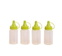 DKJAHSEK Mini bouteilles à presser Ketchup, bouteille de Sauce condiments, miel, moutarde, vinaigrette, récipient Bento, accessoires cuisine, 4 pièces(Green)