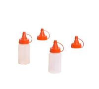 DKJAHSEK Mini bouteilles à presser Ketchup, bouteille de Sauce condiments, miel, moutarde, vinaigrette, récipient Bento, accessoires cuisine, 4 pièces(Red)