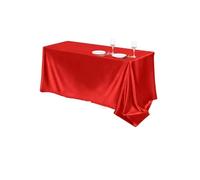 DKJAHSEK Nappe en Satin 1 Nappe en Satin 57 x 108 Pouces Multicolore rectangulaire en Soie Lisse for fête(Red,145x320cm)