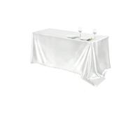 DKJAHSEK Nappe en Satin 1 Nappe en Satin 57 x 108 Pouces Multicolore rectangulaire en Soie Lisse for fête(White,145x320cm)