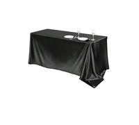 DKJAHSEK Nappe en Satin 1 Nappe en Satin 57 x 108 Pouces Multicolore rectangulaire en Soie Lisse for fête(Black,145x320cm)