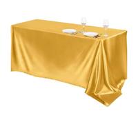 DKJAHSEK Nappe en Satin Nappe rectangulaire de Couleur Unie for conférence, Banquet, hôtel, Salle à Manger, Exposition, publicité, Bureau(Gold,145x320cm)