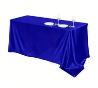 DKJAHSEK Nappe en Satin Nappe rectangulaire en Satin, Lisse et Brillante, Couleur Unie, Blanche et Rose, Fournitures de fête de Mariage, décorations de Table(Blue,145x320cm)