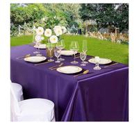 DKJAHSEK Nappe en Satin Nappe rectangulaire en Satin, Lisse et Brillante, Couleur Unie, Blanche et Rose, Fournitures de fête de Mariage, décorations de Table(Purple,145x320cm)