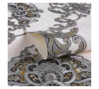 DKJAHSEK Papier Peint Rouleau de papier peint 3D en PVC épais, effet relief, décoration murale for salon et chambre à coucher(Silver white,0. 53x2m)