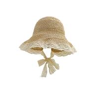 DKJAHSEK Printemps été doux grand bord paille chapeau de soleil femmes parasol protection solaire seau bassin pour Voyage Décoration Vacances(10)