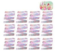 DKJAHSEK Ruban Grs 30 pièces 2M/4M Clignotant Paillettes Ruban de Danse Art Rythmique Gymnastique Ballet virevoltant Tige bâton Enfant Sport Formation Arc-en-Ciel .(2M White Handle)