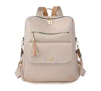 DKJAHSEK Sac à dos for femme en tissu Oxford, grande capacité, double usage, bandoulière, décontracté pour L'école, Voyage, Loisirs, Sac à Bandoulière(Milky white)
