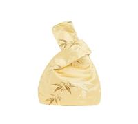 DKJAHSEK Sac À Main Noué Mini pochette de poignet for femmes, sac brodé de feuilles, nœud, poignée supérieure, porte-clés, sac à main en Satin doux for téléphone Portable, acheteur(Color-C)