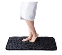 DKJAHSEK Tapis de Bain en Mousse à mémoire Forme, Motif pavé Relief, for Salle, lavabo, Baignoire, Tapis Sol, paillasson for Tapis- Antidérapant - pour Salle de Bain et Salon(Black,50x80CM)