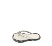 DKJAHSEK Tongs for femmes, pantoufles et sandales for, tongs plates en gelée, transparentes confortables for la plage(White,41)