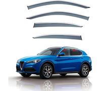DKLIMA Lot de 4 déflecteurs d'air de voiture pour Alfa Stelvio MK1 2017 - Déflecteurs d'air de porte - Déflecteurs d'air pour fenêtre latérale - Accessoires de voiture